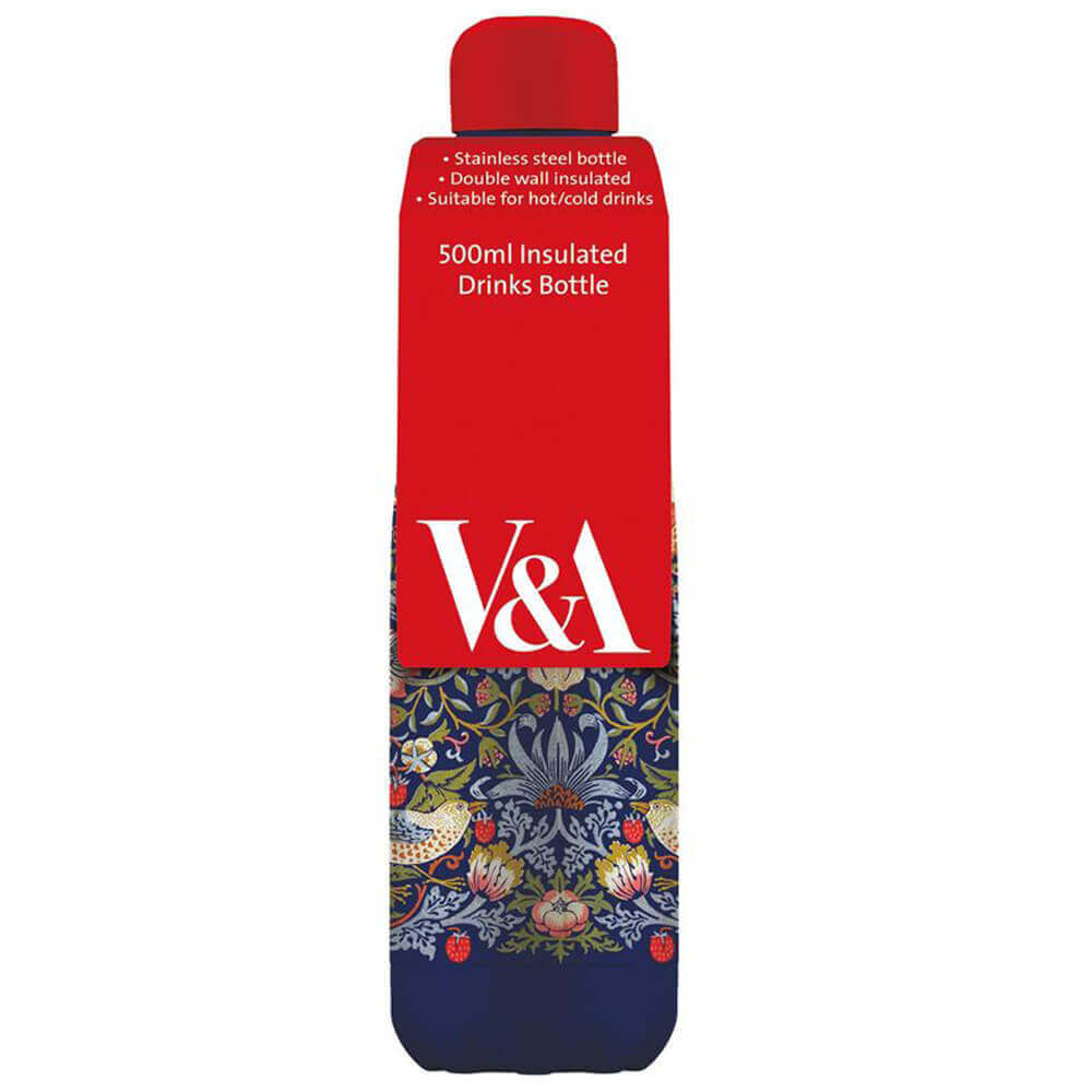 V&A William Morris Strawberry Thief 500ml Insulated Drinks Bottle  